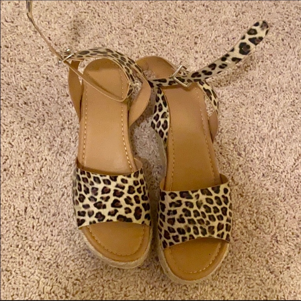 Leopard Espadrille Platform Sandal